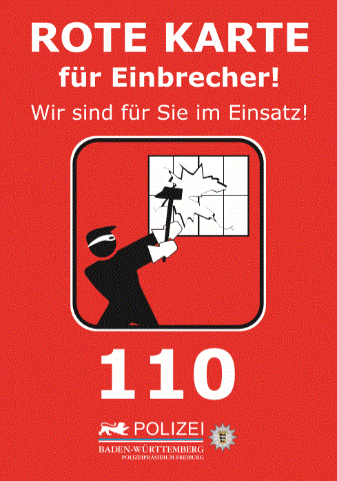 Rote Karte für Einbrecher